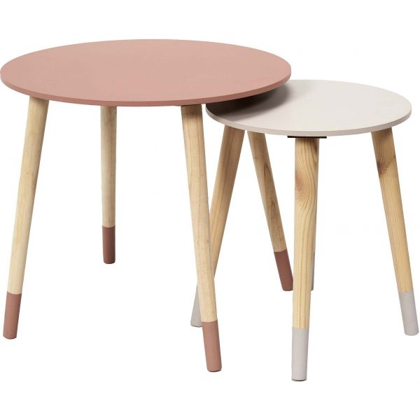 Tables gigognes bicolores Scandi (Lot de 2)