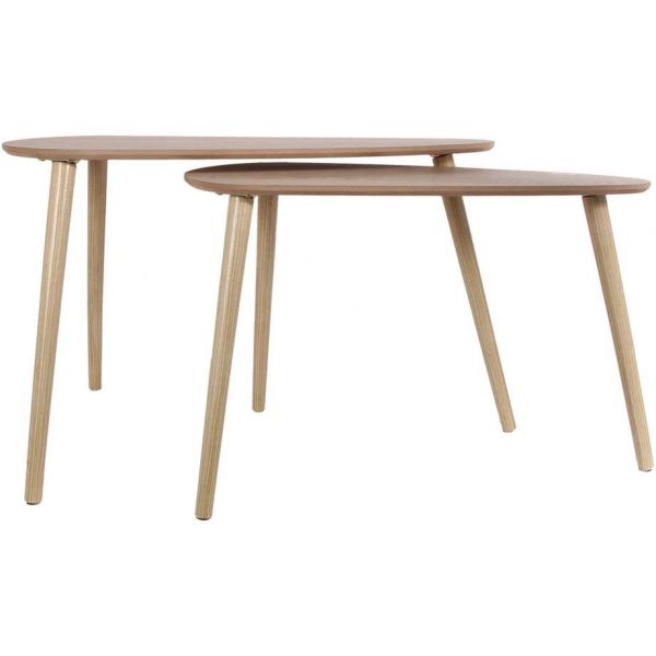 Tables gigognes en bois galet (Lot de 2) - CMP-1336