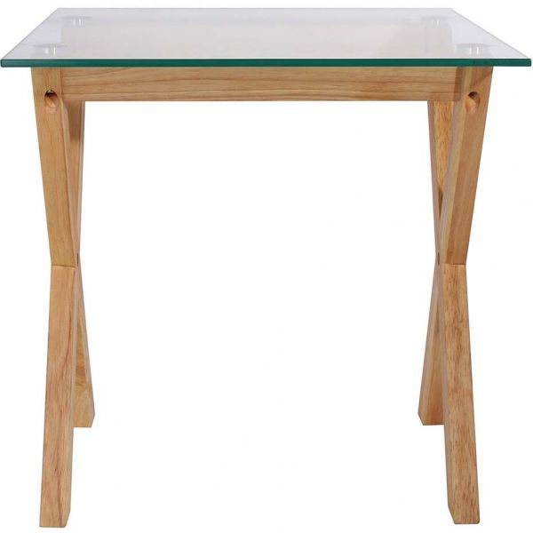 Tables gigognes carrées plateaux en verre trempé (Lot de 2) - 59,90