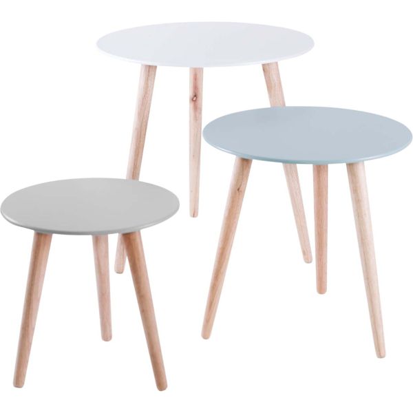 Tables gigognes colorées Stockholm (Lot de 3)