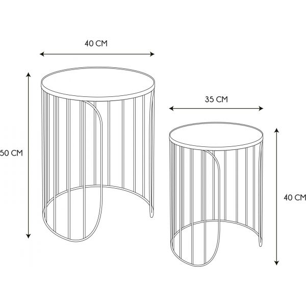 Tables gigognes filaires Ana (Lot de 2) - CMP-3507
