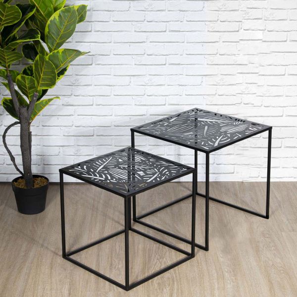 Tables gigognes en métal carrées (Lot de 2) - THE HOME DECO FACTORY