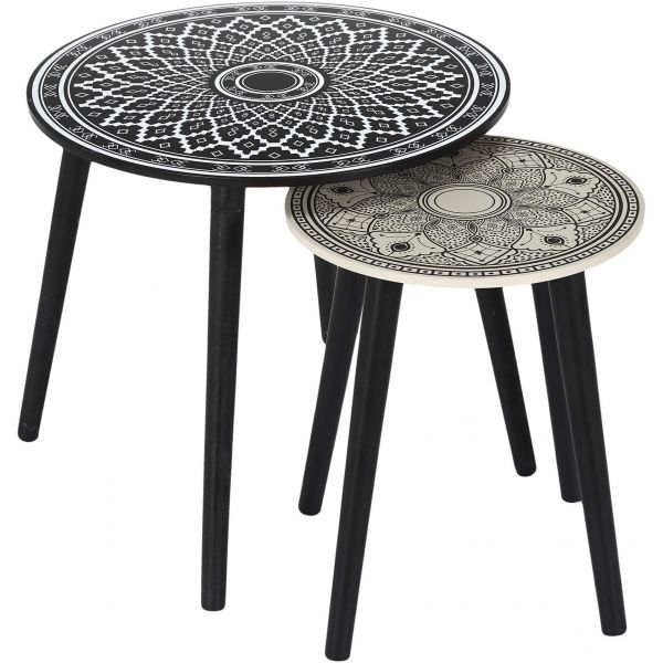 Tables gigognes en pin Mirage (Lot de 2)