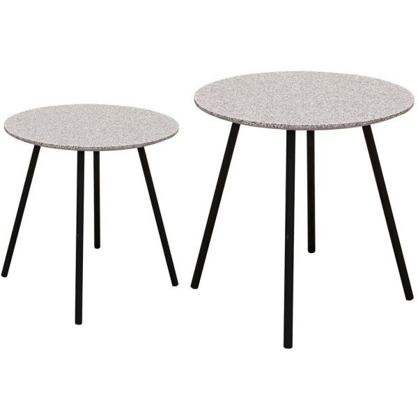 Tables gigognes plateau effet granit Pluton (Lot de 2)