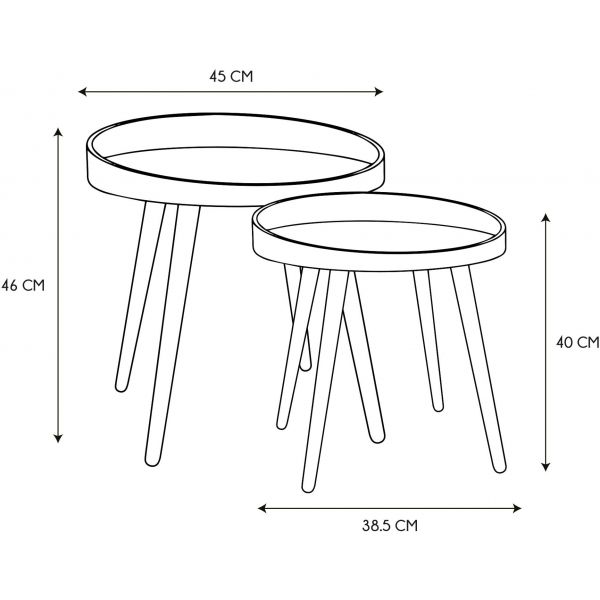 Tables gigognes plateau en rotin Reed (Lot de 2) - CMP-3552