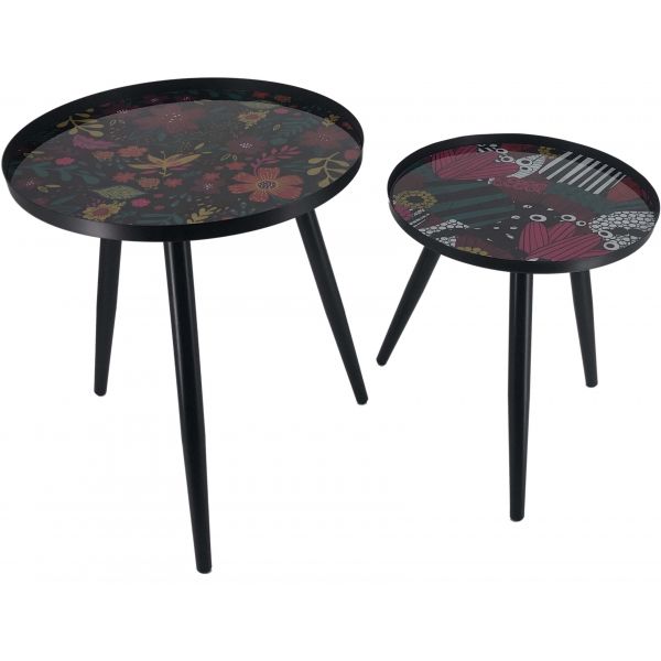 Tables gigognes plateaux imprimés Olga (Lot de 2) - 44,90