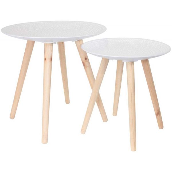 Tables gigognes rondes Relief (Lot de 2)