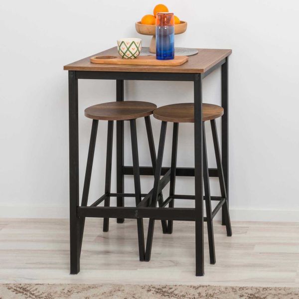 Taboret de bar en aggloméré et métal Mola - 5