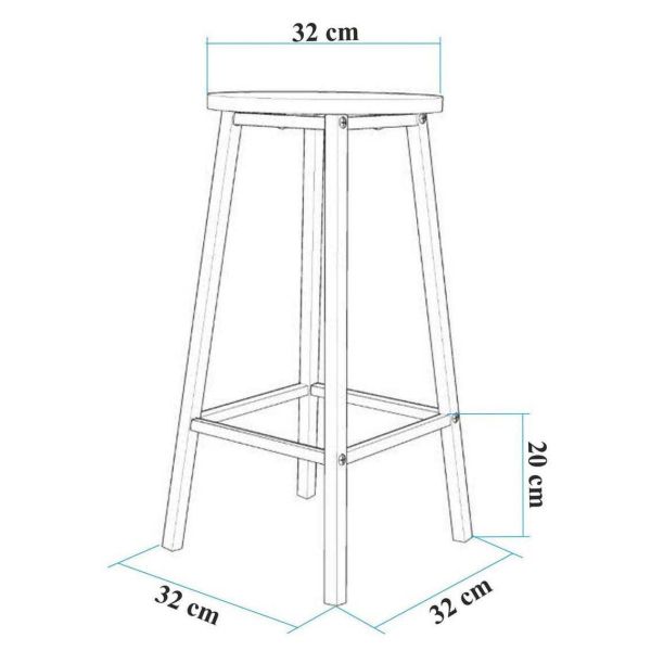 Taboret de bar en aggloméré et métal Mola - ASI-1401