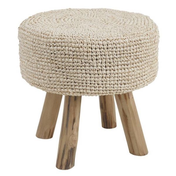 Tabouret Cocooning jonc et bois