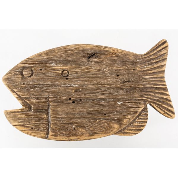 Tabouret Poisson en paulownia recyclé - 5