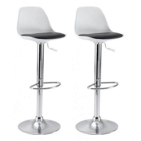 Tabouret de bar Gaëlle blanc (Lot de 2)