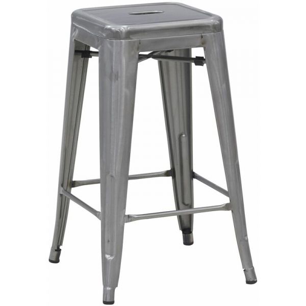 Tabouret de bar en acier brossé