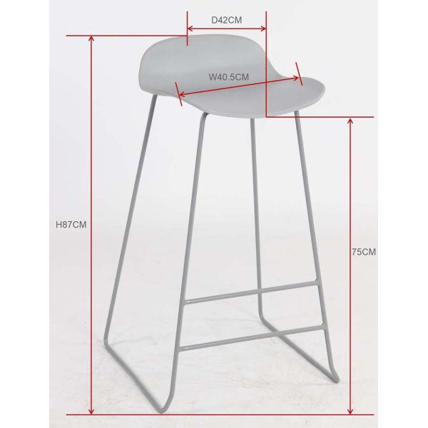 Tabouret de bar en acier et plastique Wave (Lot de 2) - VEN-0510