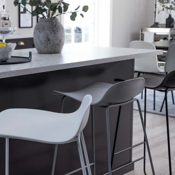 Tabouret de bar en acier et plastique Wave (Lot de 2) - 8