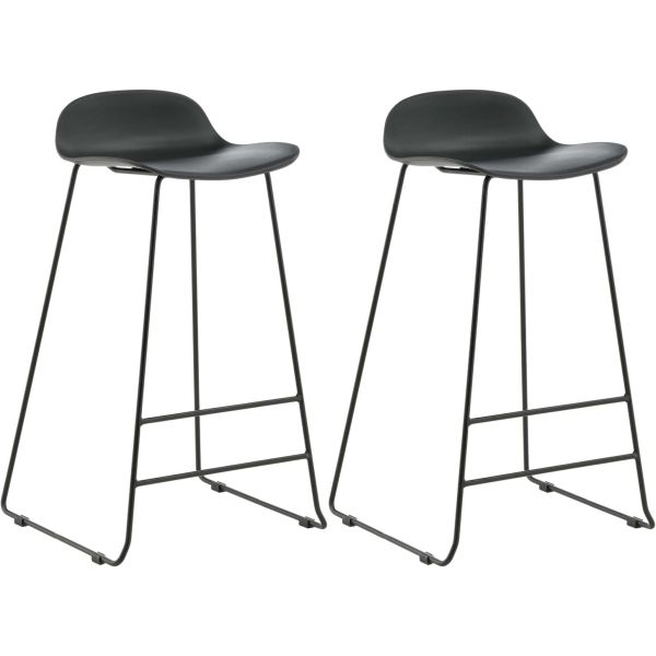 Tabouret de bar en acier et plastique Wave (Lot de 2)