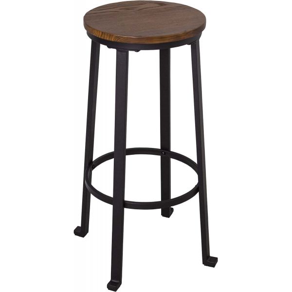 Tabouret de bar assise bois d'orme  75 cm