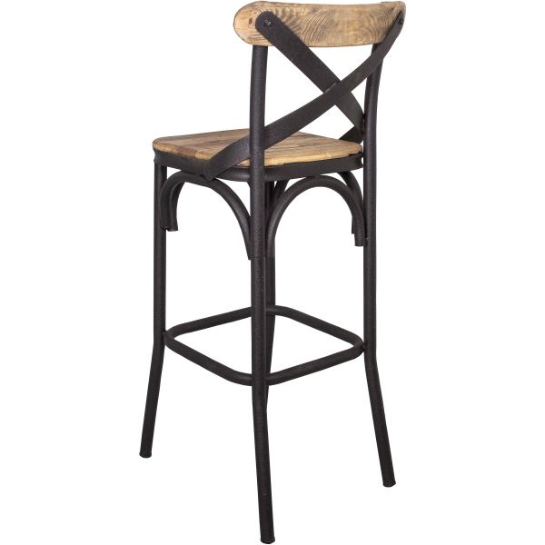 Tabouret de bar assise en bois d'orme - ANTIC LINE CRéATIONS