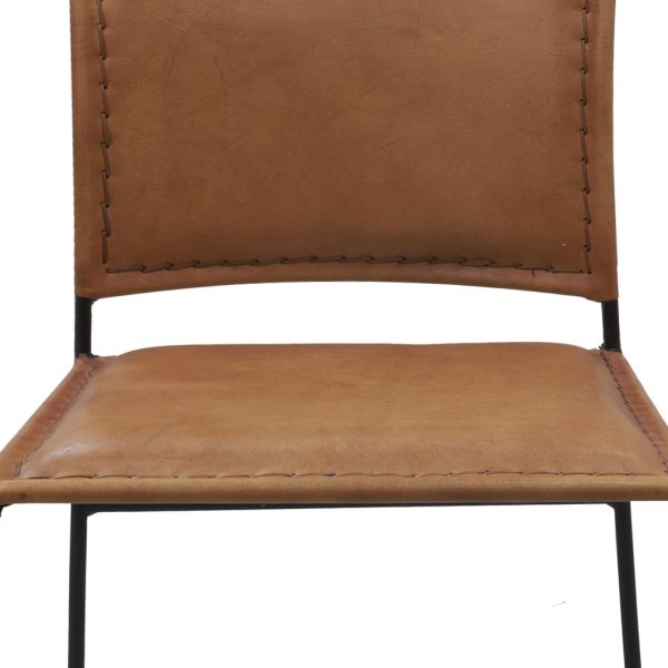 Tabouret de bar en cuir de chèvre et métal - 249