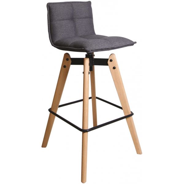 Tabouret De Bar Design Avec Pieds En Chêne Gris Clair