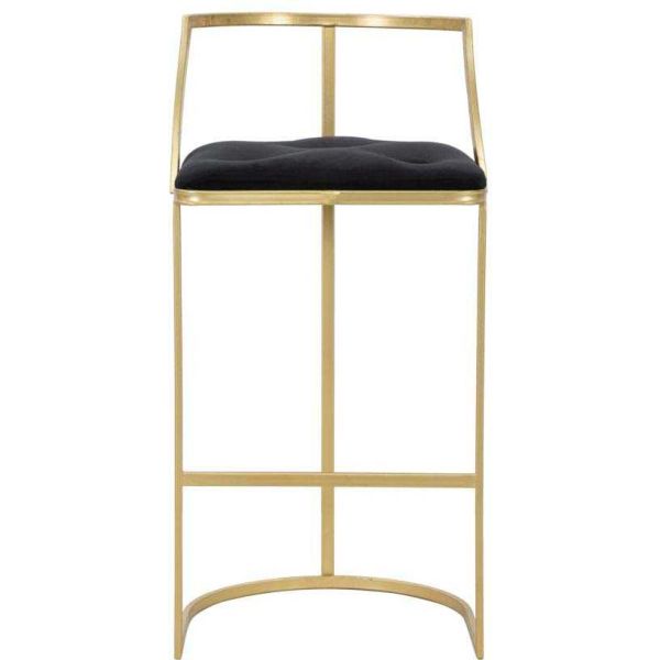 Tabouret de bar en métal assise capitonnée Istanbul 45 x 90 cm - 159