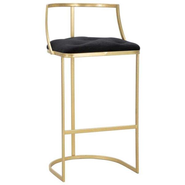 Tabouret de bar en métal assise capitonnée Istanbul 45 x 90 cm