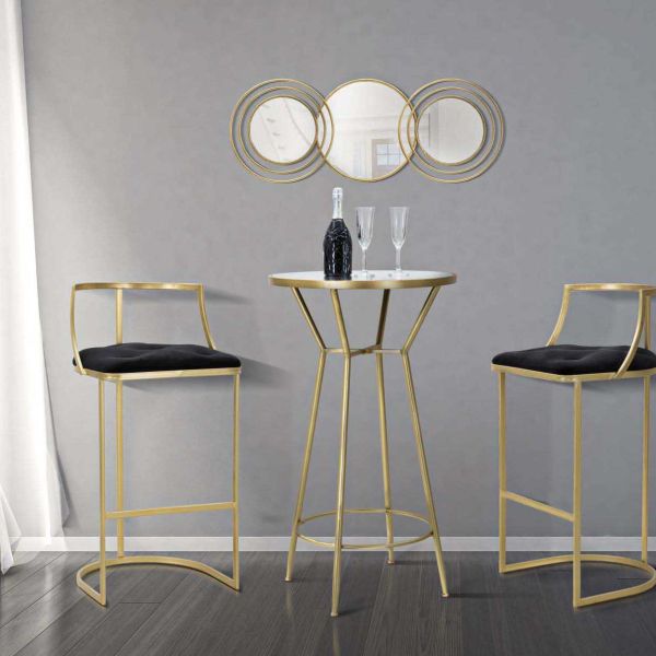 Tabouret de bar en métal assise capitonnée Istanbul 45 x 90 cm - MAURO FERRETTI