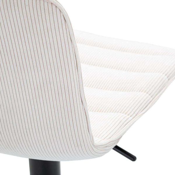 Tabouret de bar en métal assise et dossier matelassé hauteur réglable - 8