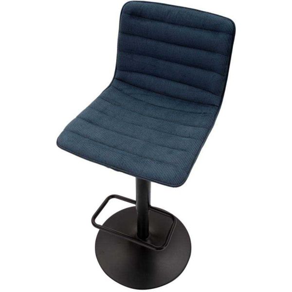 Tabouret de bar en métal assise et dossier matelassé hauteur réglable - 7