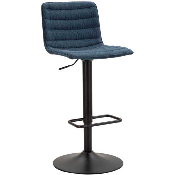 Tabouret de bar en métal assise et dossier matelassé hauteur réglable