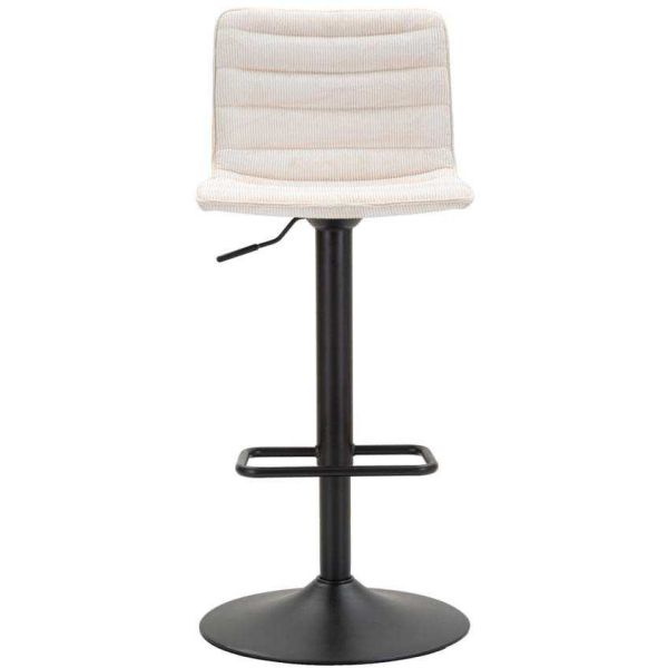 Tabouret de bar en métal assise et dossier matelassé hauteur réglable - 159