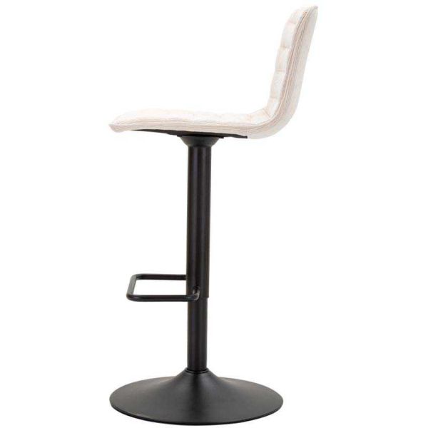 Tabouret de bar en métal assise et dossier matelassé hauteur réglable - 5
