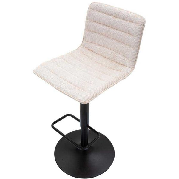Tabouret de bar en métal assise et dossier matelassé hauteur réglable - 7