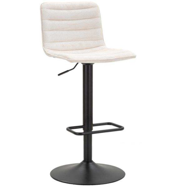 Tabouret de bar en métal assise et dossier matelassé hauteur réglable