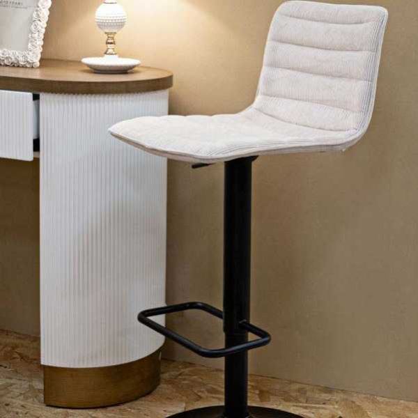 Tabouret de bar en métal assise et dossier matelassé hauteur réglable - MAURO FERRETTI
