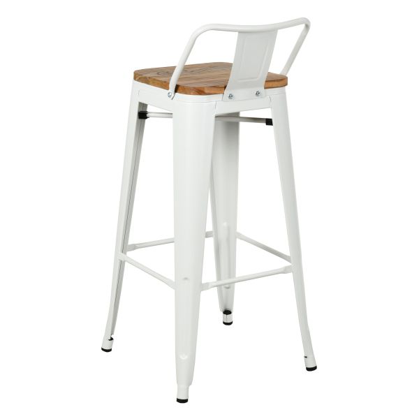 Tabouret de bar en métal et bois d'orme huilé - AUBRY GASPARD