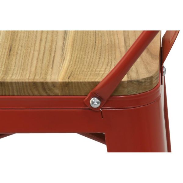 Tabouret de bar en métal et bois d'orme huilé - 99,90