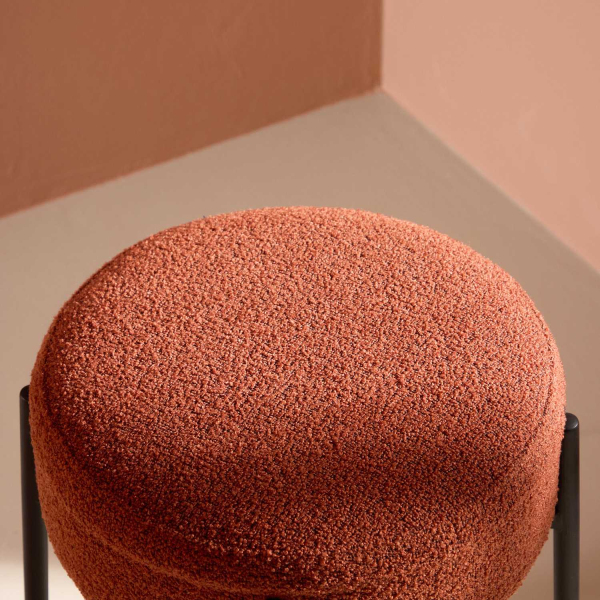 Tabouret de bar en métal et tissu bouclette Tucson - 6