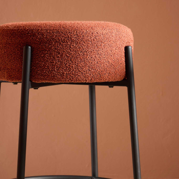 Tabouret de bar en métal et tissu bouclette Tucson - 7