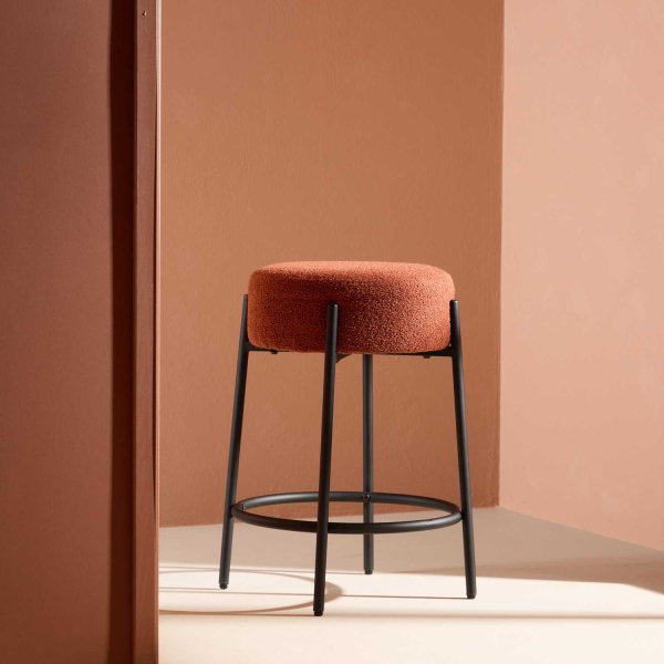 Tabouret de bar en métal et tissu bouclette Tucson - VENTURE HOME