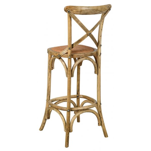 Tabouret de bar bois et rotin Bistrot chic - AUBRY GASPARD