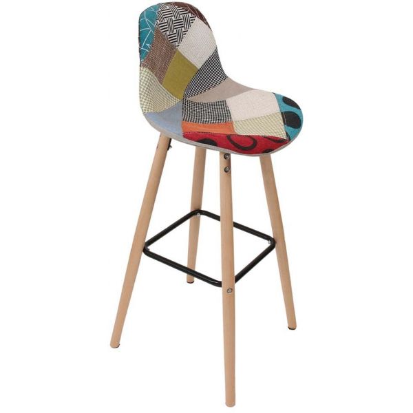 Tabouret de bar scandinave patchwork