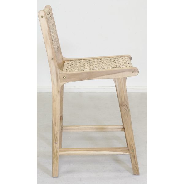 Tabouret de bar en teck naturel BAIA (Lot de 2) - 7