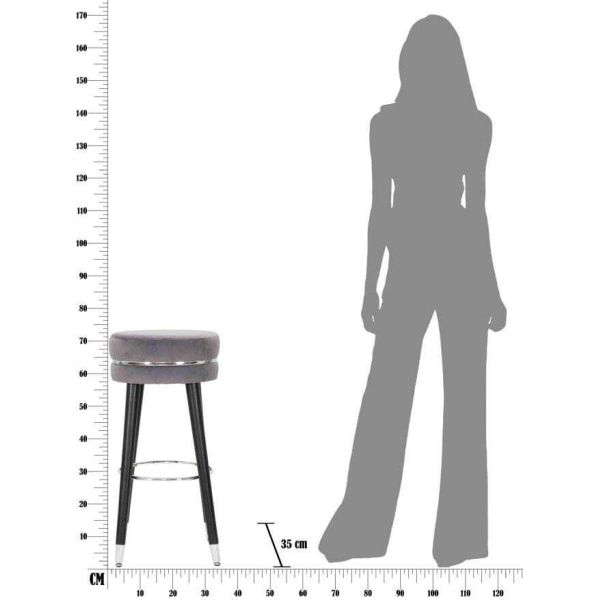 Tabouret de bar en tissu Paris 35 x 74 cm - MAU-0395