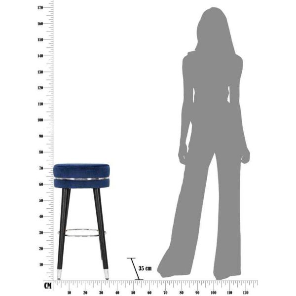 Tabouret de bar en tissu Paris 35 x 74 cm - MAU-0394