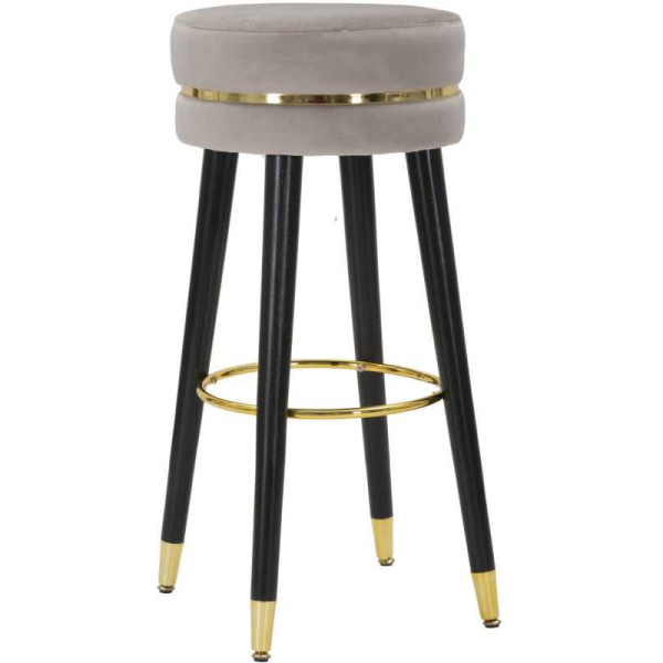 Tabouret de bar en tissu et métal Paris 35 x 74 cm