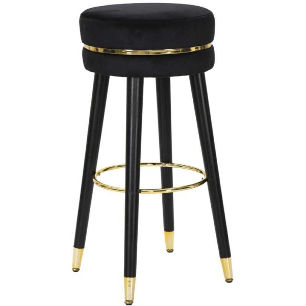 Tabouret de bar en tissu et métal Paris 35 x 74 cm