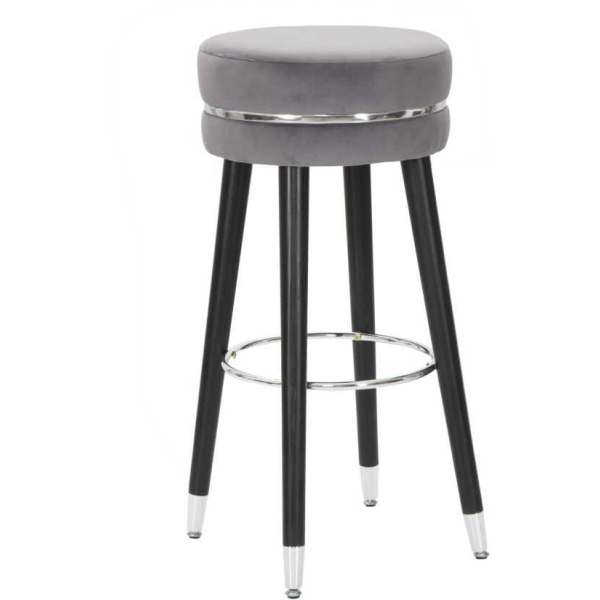 Tabouret de bar en tissu et métal Paris 35 x 74 cm