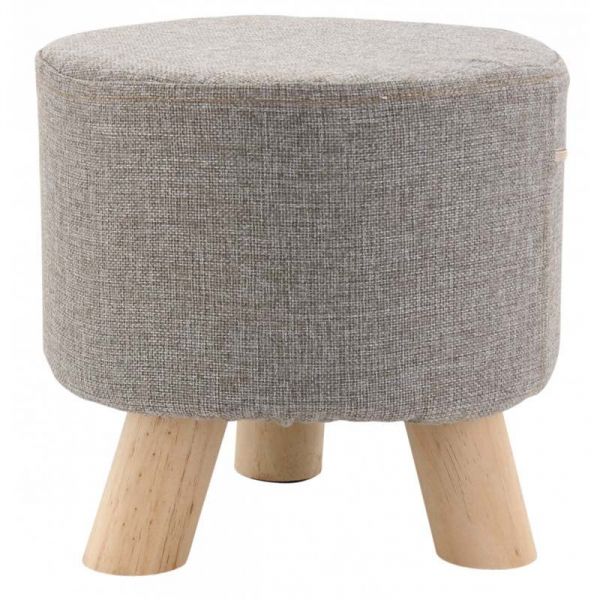 Tabouret bas en coton et bois