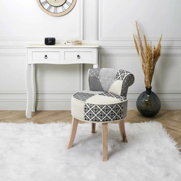 Tabouret bas patchwork Eleonor - THE HOME DECO FACTORY